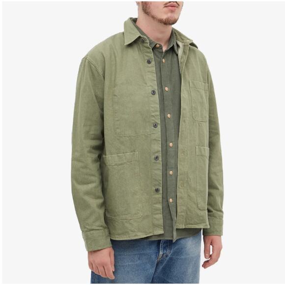 🔴 Officine Générale Theodore Chore Jacket - Light Olive - S - Picture 2 of 5